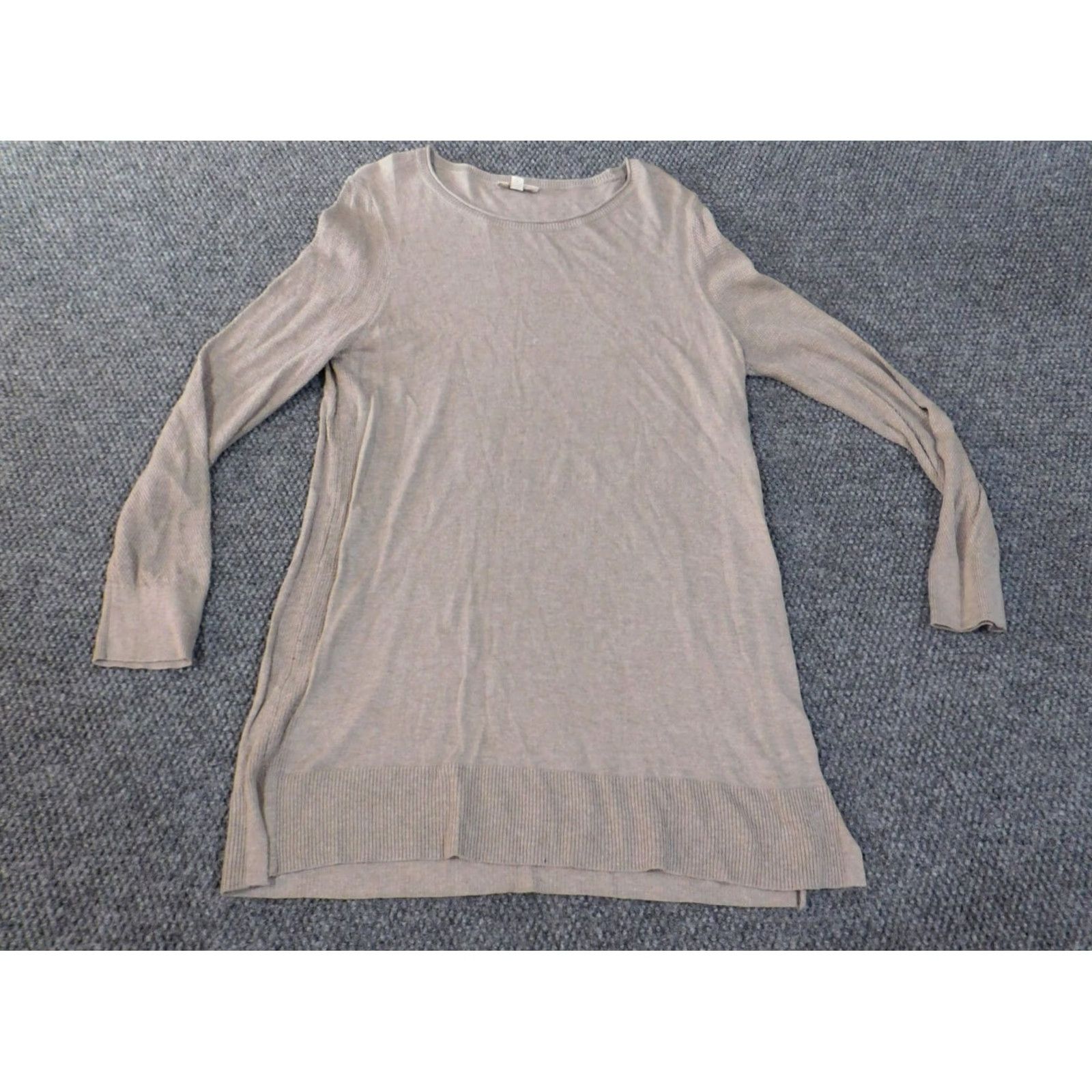 Loft LOFT Sweater Pullover Long Sleeve Round Neck Beige Cotton Rayon Knit Regular Ladies L Size L / US 10 / IT 46 - 2 Thumbnail