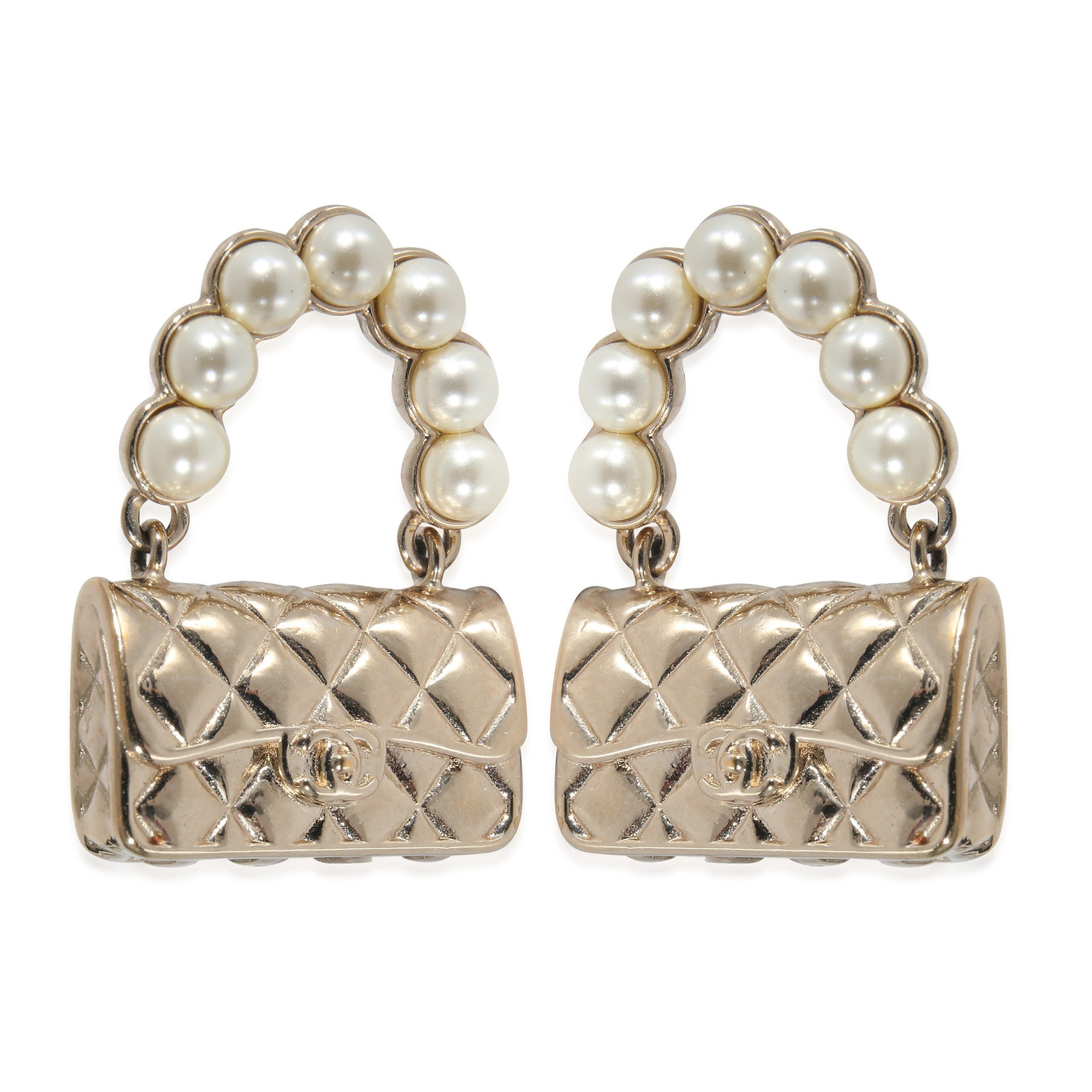Chanel Chanel 2021 Flap Bags Gold Plated Earrings Size ONE SIZE - 1 Thumbnail