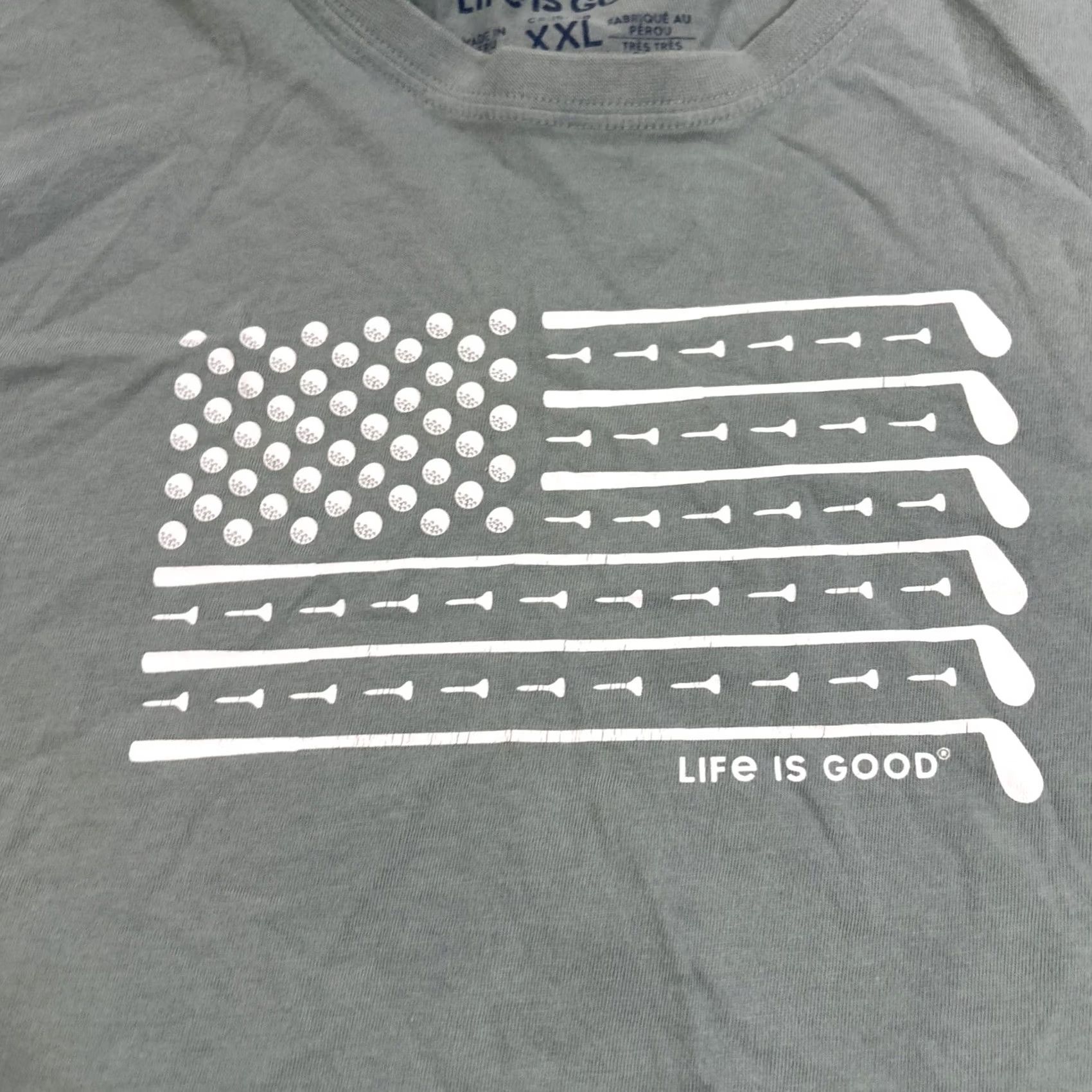 Life is Good Life is Good Shirt Mens 2XL T-Shirt Crew Neck Bluegreen Flag Golf Crusher Crew Neck Short Sleeve Regular 2XL Mens Size US XXL / EU 58 / 5 - 3 Thumbnail