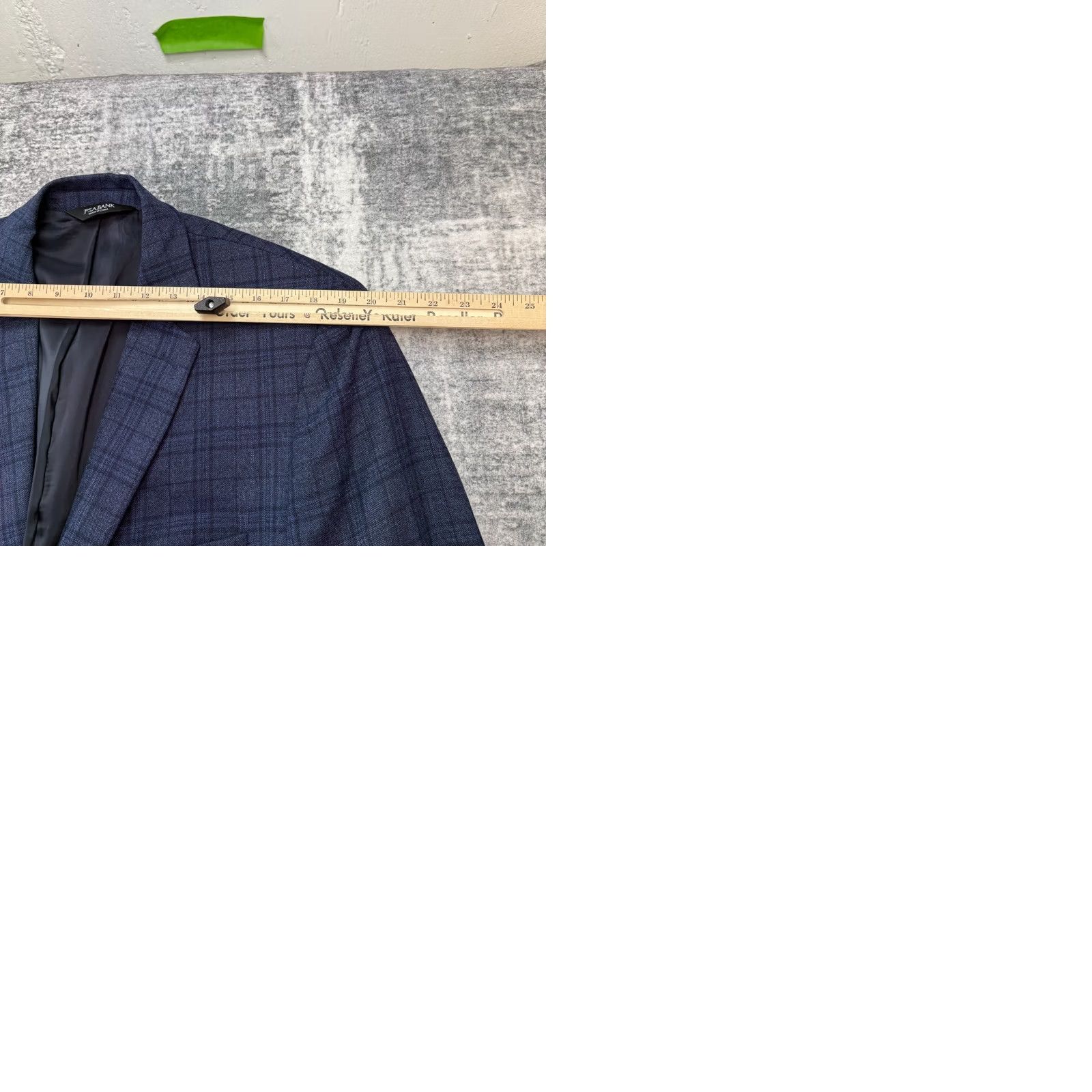 Jos. A. Bank Jos. A. Bank Blazer Jacket Mens 46R Blue Plaid Wool Single-Breasted Notch Lapel 2-Button Vented Regular Suit Coat Size 46R - 10 Thumbnail
