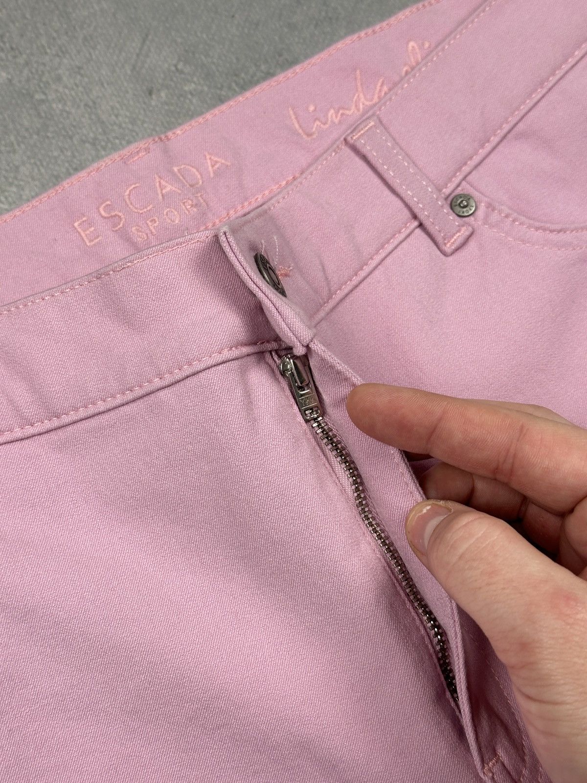 Escada Sport Escada Sport Linda Slim High Rise Pink Jeans Cream Rose Lux Size 36" / US 14 / IT 50 - 7 Thumbnail