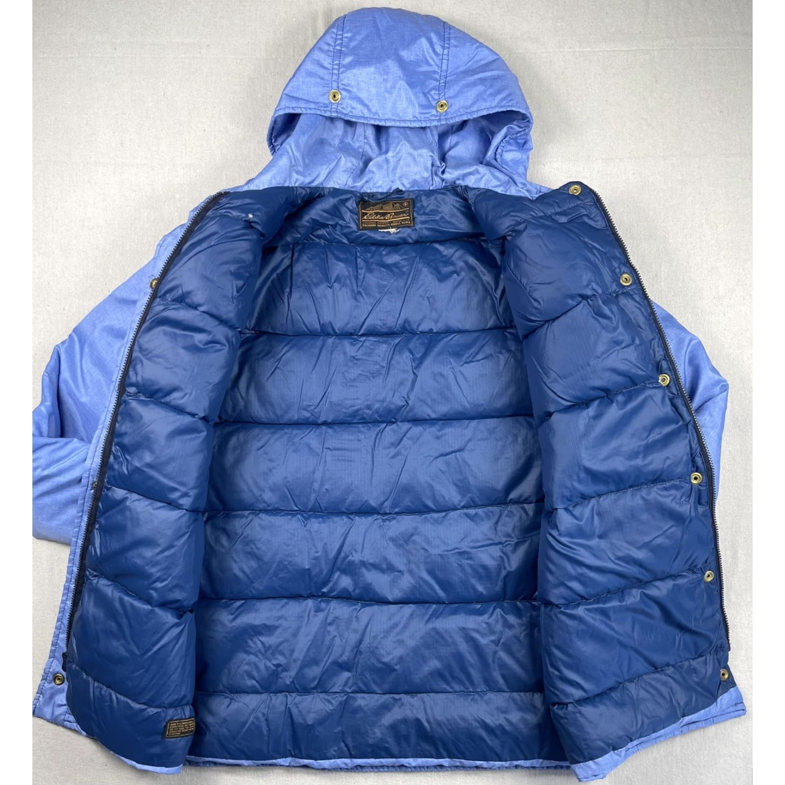 Eddie Bauer VINTAGE Eddie Bauer Down Parka Jacket Coat - Women's L Blue, Hooded Winter Coat, Waist Cinch, Cuff Snaps, Outdoor Apparel - Mens? Womens Size L / US 10 / IT 46 - 3 Thumbnail