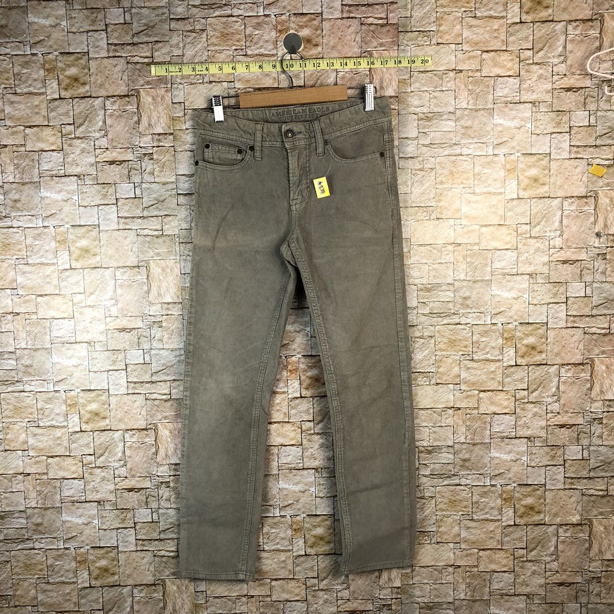 Vintage American Eagle Outfitters Grey Conduroy Pants #A1128 Size US 27 - 1 Thumbnail