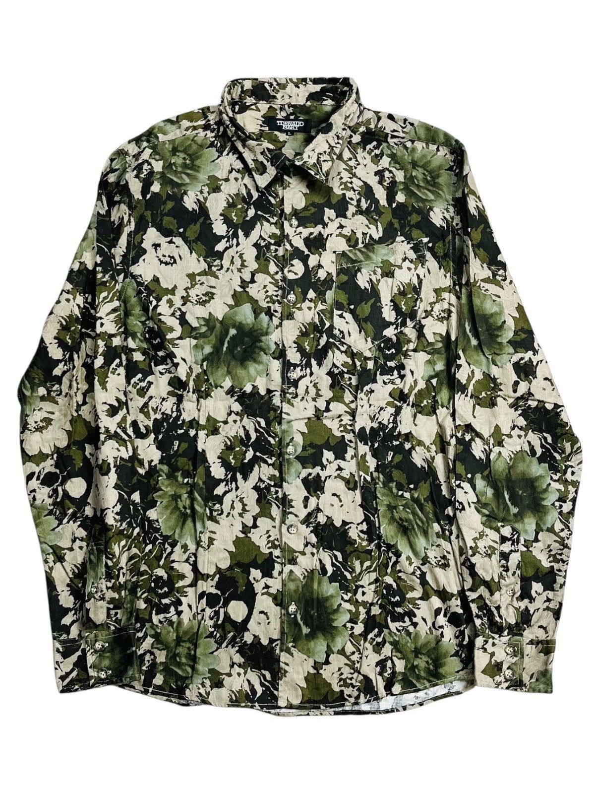 BUFFALO BOBS 2000s Tornado Mart - LSD Flower Camo Shirt Size US M / EU 48-50 / 2 - 1 Thumbnail
