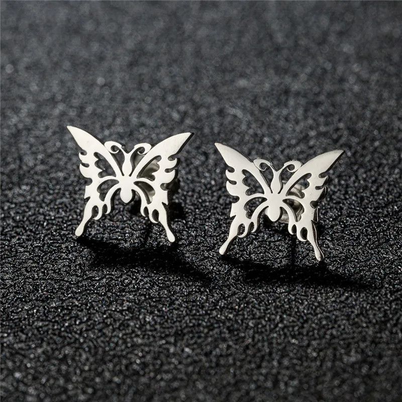 Jewelry Delicate Butterfly Mini Stud Earrings Charm Earring Gift Size ONE SIZE - 1 Thumbnail