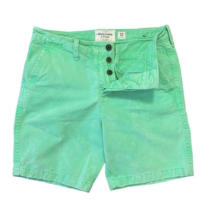 Abercrombie & Fitch × Vintage Vintage Ambercrombi and Fitch Fluorescent Green Jean Shorts Size US 32 / EU 48 - 1 Thumbnail