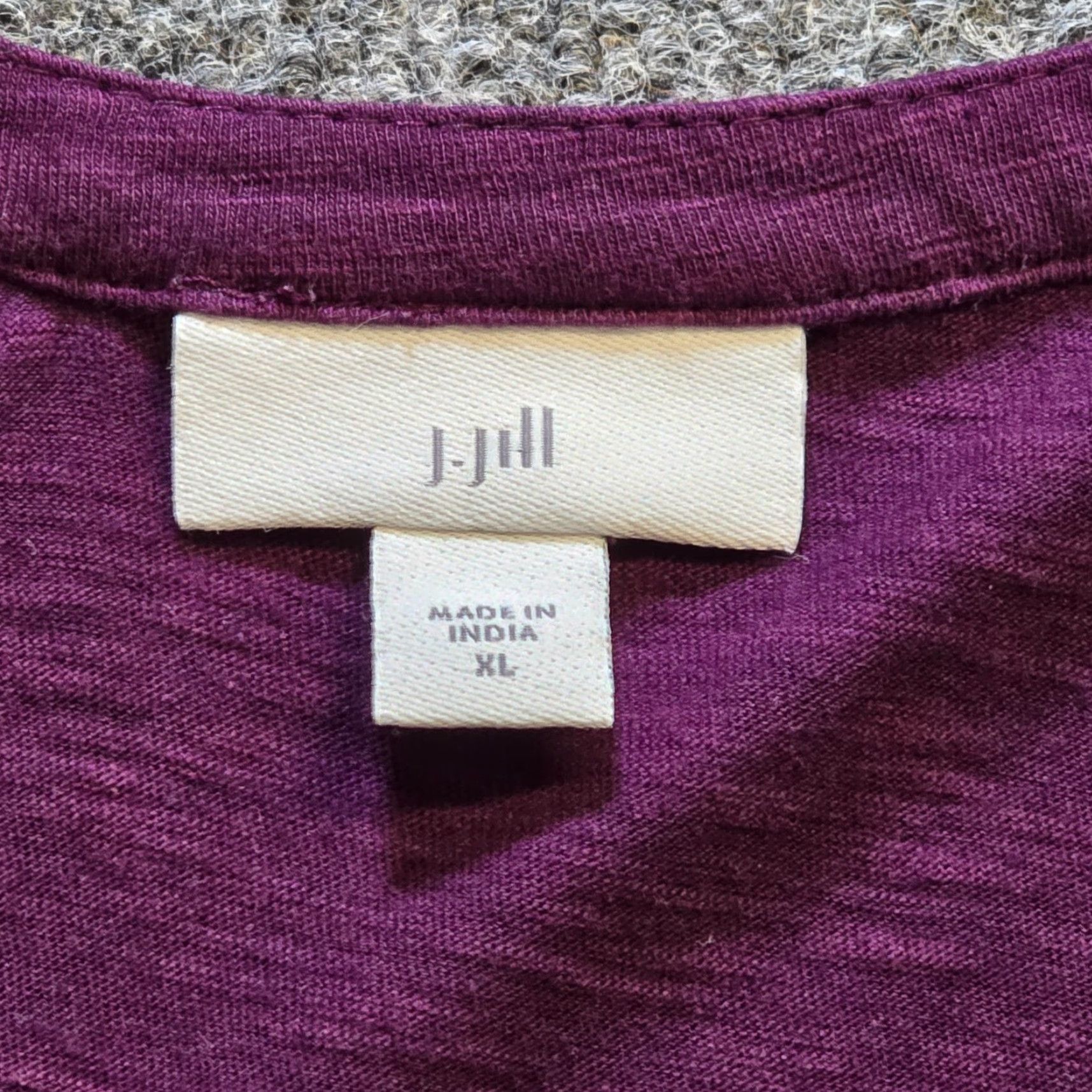 J. Jill J Jill Top Womens XL Purple Long Sleeve Slub Knit Texture Capsule Basic Shirt Size XL / US 12-14 / IT 48-50 - 3 Thumbnail