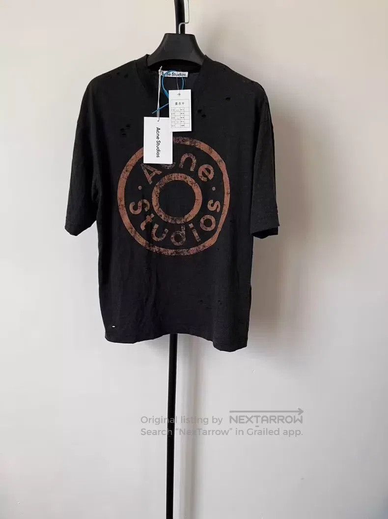 Acne Studios Acne Studios Ripped Design Circular Logo Pattern Short Sle Size US XXS / EU 40 - 1 Thumbnail