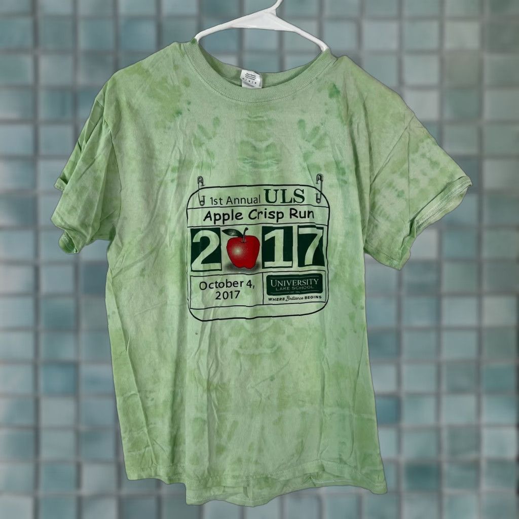 Gildan GILDAN T-Shirt Mens Green Apple Run Tie Dye Heavy Cotton Size Medium Crew Neck Short Sleeve Logo Size US M / EU 48-50 / 2 - 1 Thumbnail