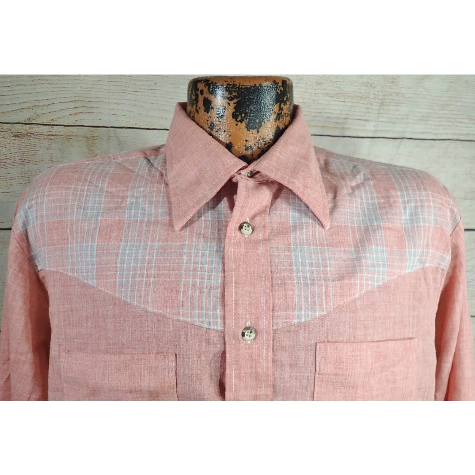 YOKE Challenger Vintage 70's 80's Western Shirt Mens L Rockabilly Plaid Yoke Front Button-Front Size US L / EU 52-54 / 3 - 2 Thumbnail