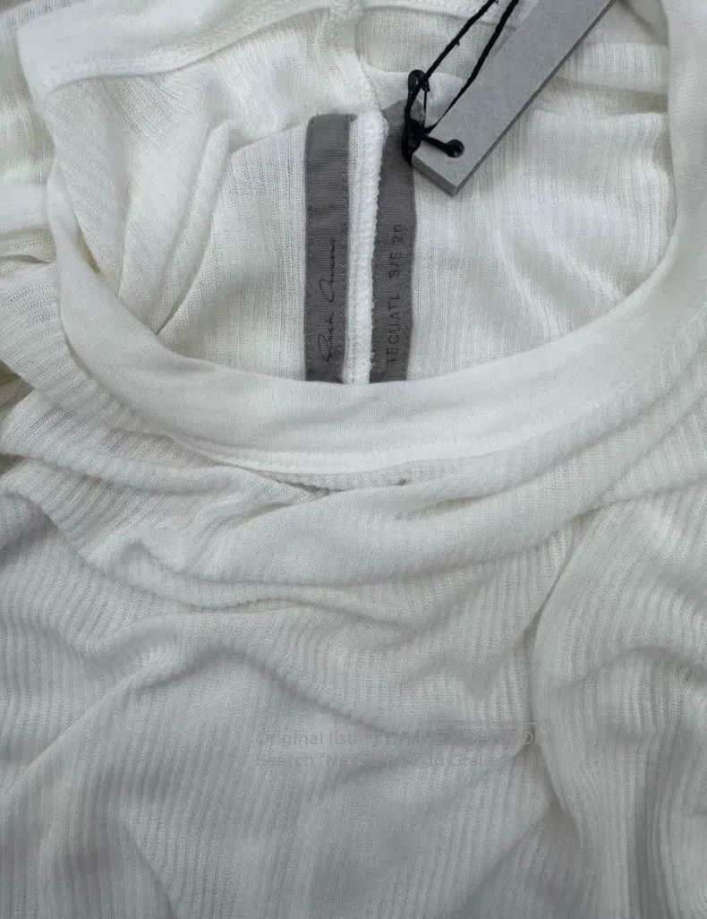 Rick Owens Rick Owens Ladies White Slim Fit Long Sleeve T-Shirt Size S / US 4 / IT 40 - 7 Thumbnail