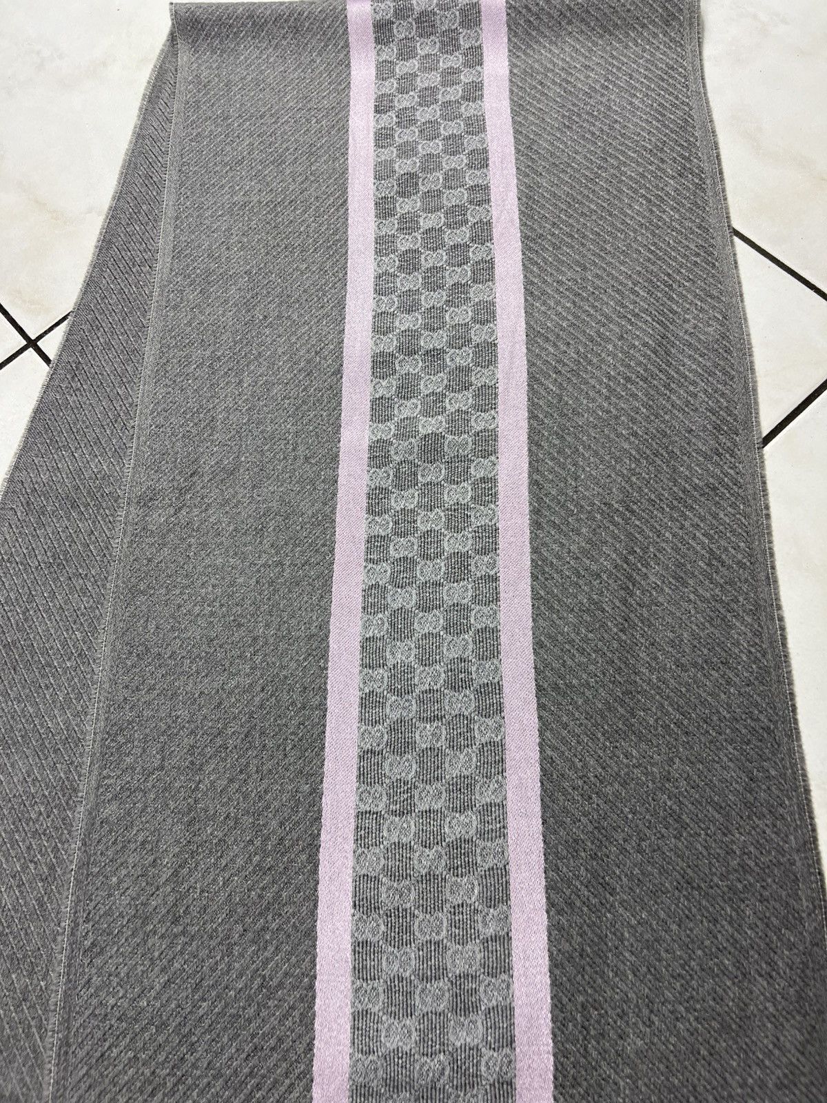 Gucci Gucci Tom Ford wool silk muffler scarf monogram stripe logo Size ONE SIZE - 4 Thumbnail