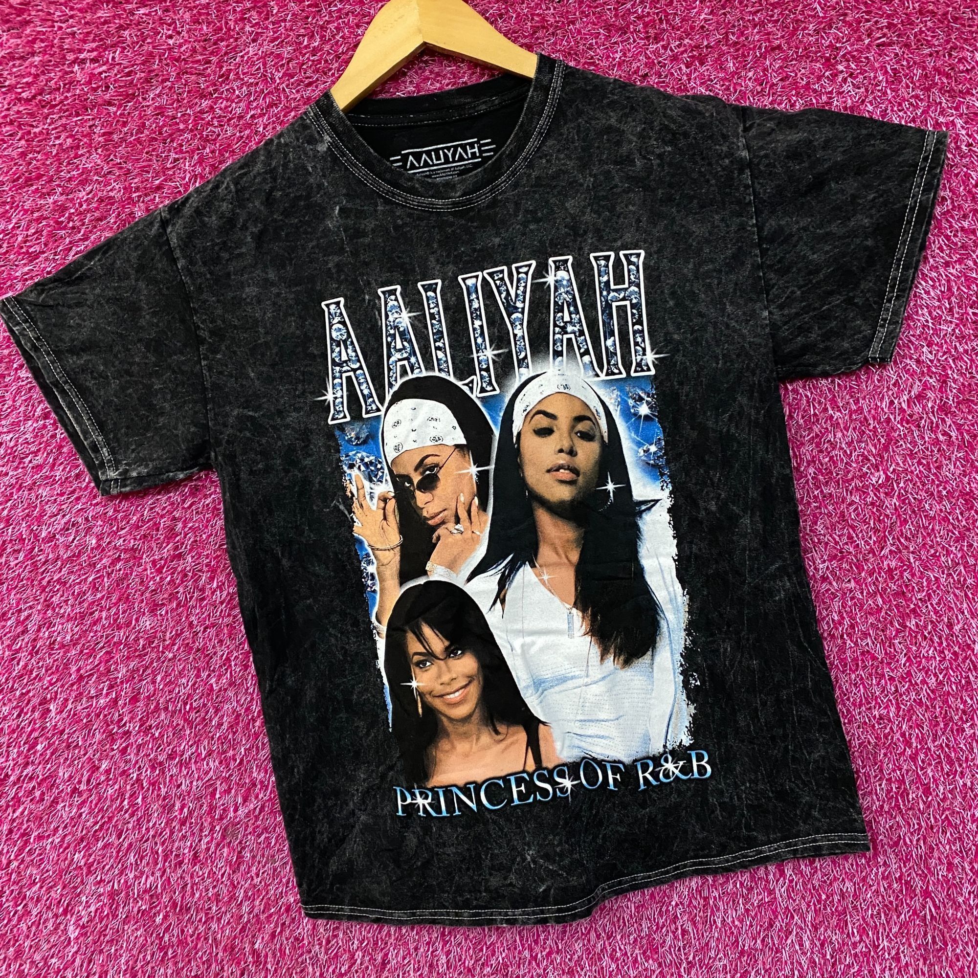 Rap Tees Aaliyah Princess Of RnB Mineral Wash T-Shirt Small Size US S / EU 44-46 / 1 - 3 Thumbnail