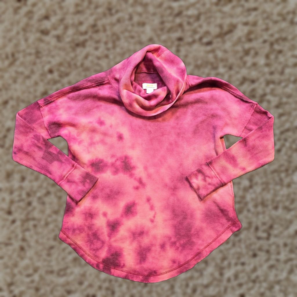Vintage Maeve Anthropologie Top Shirt Womens Size S Pink Tie Dye Cowl Neck Casual Boho Knit Cotton Long Sleeve Fall Winter Spring Vintage: No Womens Size S / US 4 / IT 40 - 1 Thumbnail