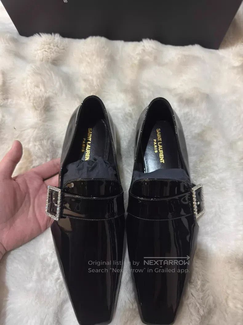 Saint Laurent Paris Saint Laurent Paris Crystal Buckle Loafers Leather Shoes Size US 9 / EU 42 - 7 Thumbnail