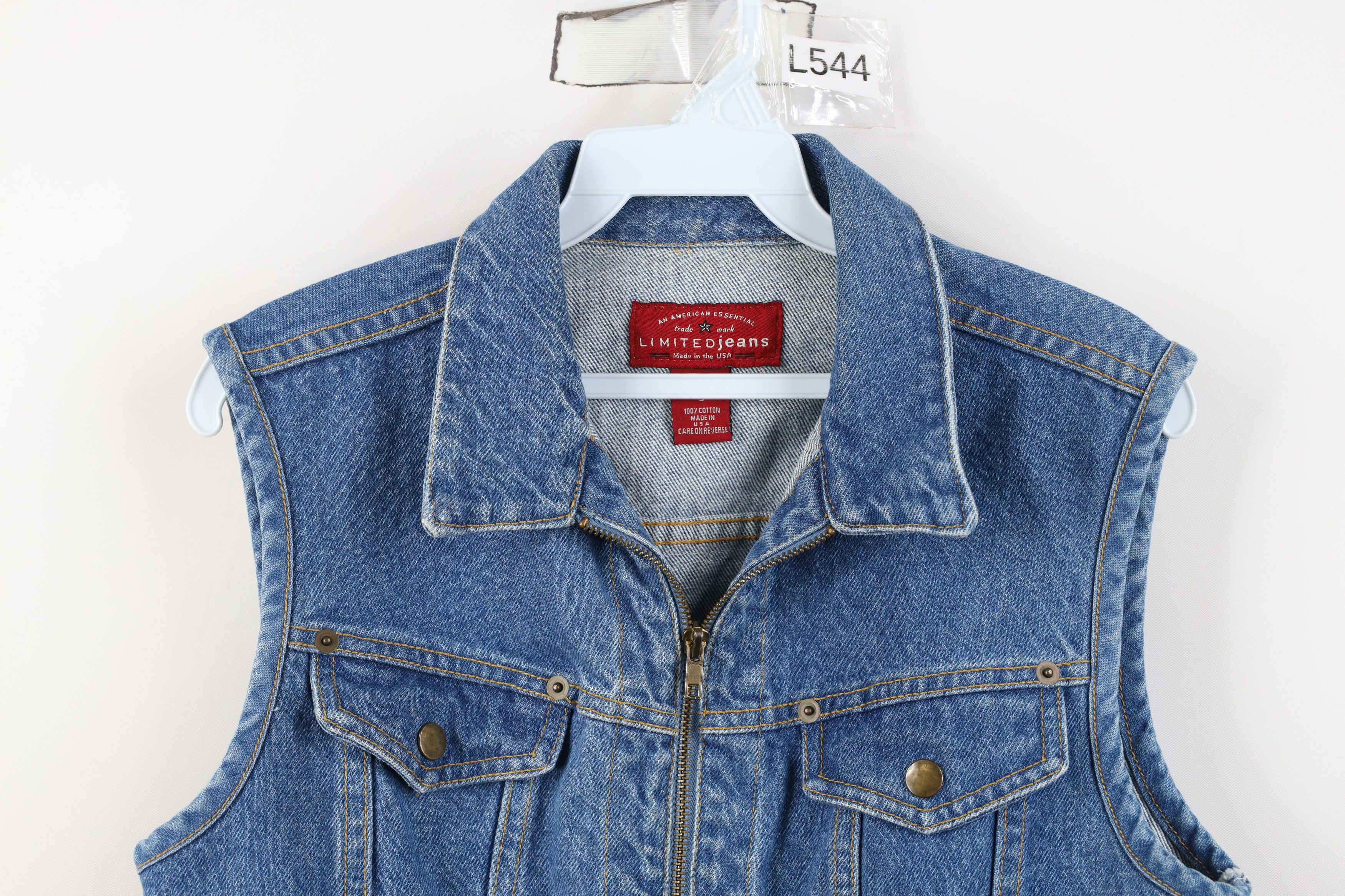 Vintage Vintage 90s Y2K The Limited Bella Zip Denim Vest Jacket USA Size S / US 4 / IT 40 - 2 Thumbnail