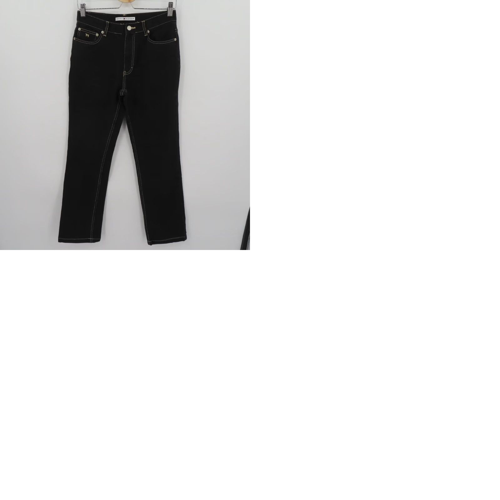 Tommy Hilfiger VINTAGE Tommy Hilfiger Women Jeans Denim 5-Pocket Black Embroidered Pocket Cotton Blend 6 Straight N Womens Size 28" / US 6 / IT 42 - 9 Thumbnail
