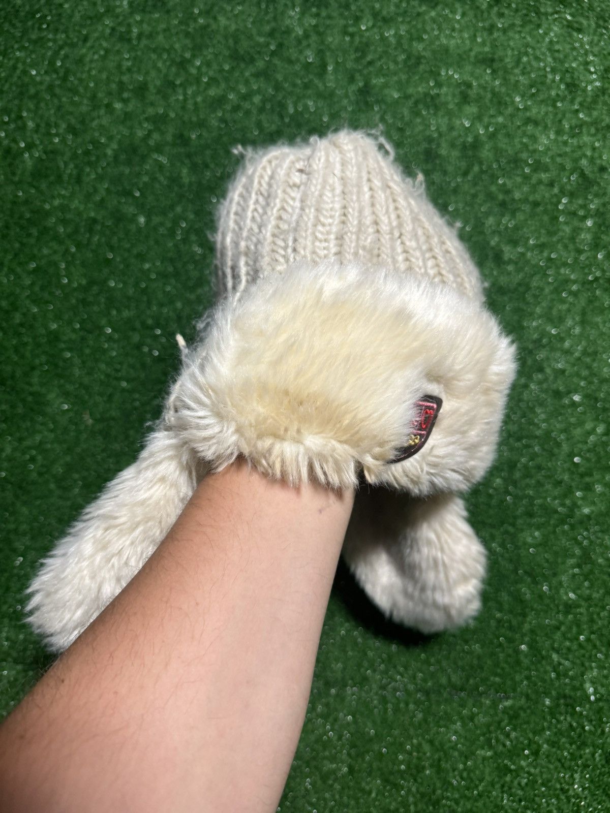 If Six Was Nine Y2k Mohair Fuzzy Wolf Ushanka Fur Hat Punk Winter Knitted Size ONE SIZE - 6 Thumbnail