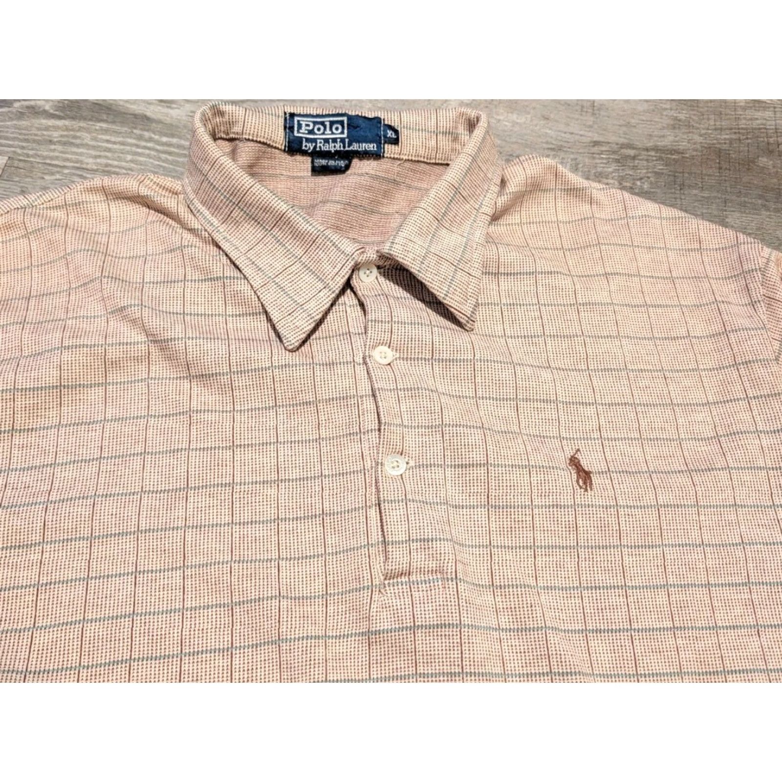 Polo Ralph Lauren VINTAGE Polo Ralph Lauren Plaid Polo Shirt Mens XL Brown 80s Classic Polo Shirt Mens XL Brown US Made Size US XL / EU 56 / 4 - 2 Thumbnail