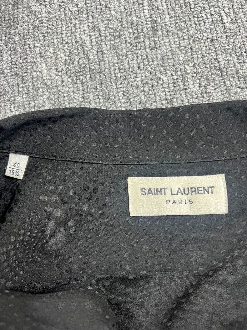 Saint Laurent Paris Saint Laurent Black Polka Dot Silk Shirt-2505 Size US M / EU 48-50 / 2 - 5 Thumbnail