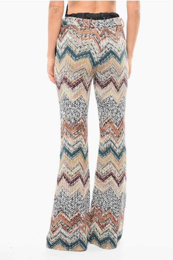 Missoni og1mm0724 Crochet Flared Trousers in Multicolor Size 28" / US 6 / IT 42 - 2 Thumbnail