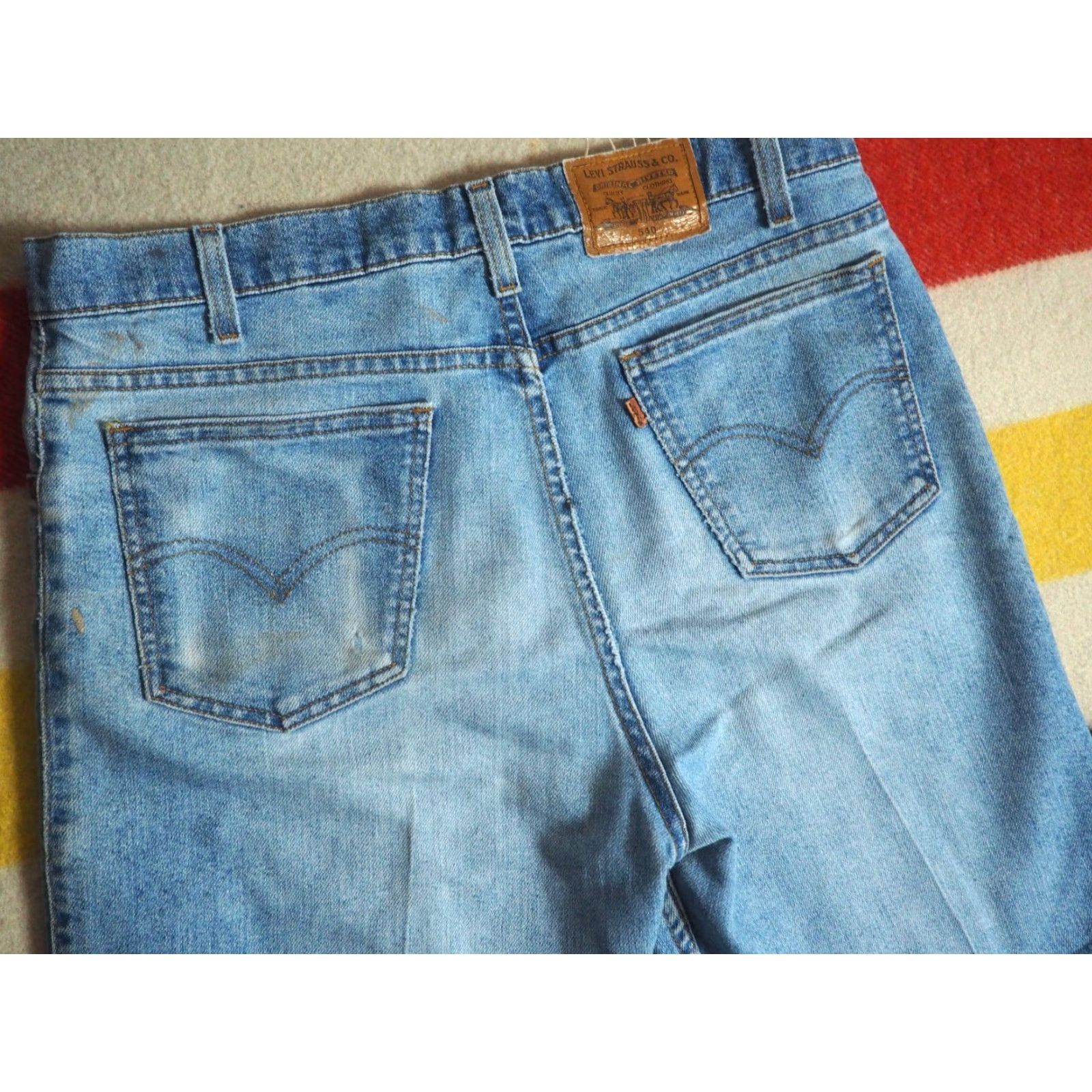 Levi's VINTAGE Levi's 540 Relaxed Denim Shorts 35W Men 90s Grunge Distressed Blue 35" Waist Mens Size US 35 - 3 Thumbnail