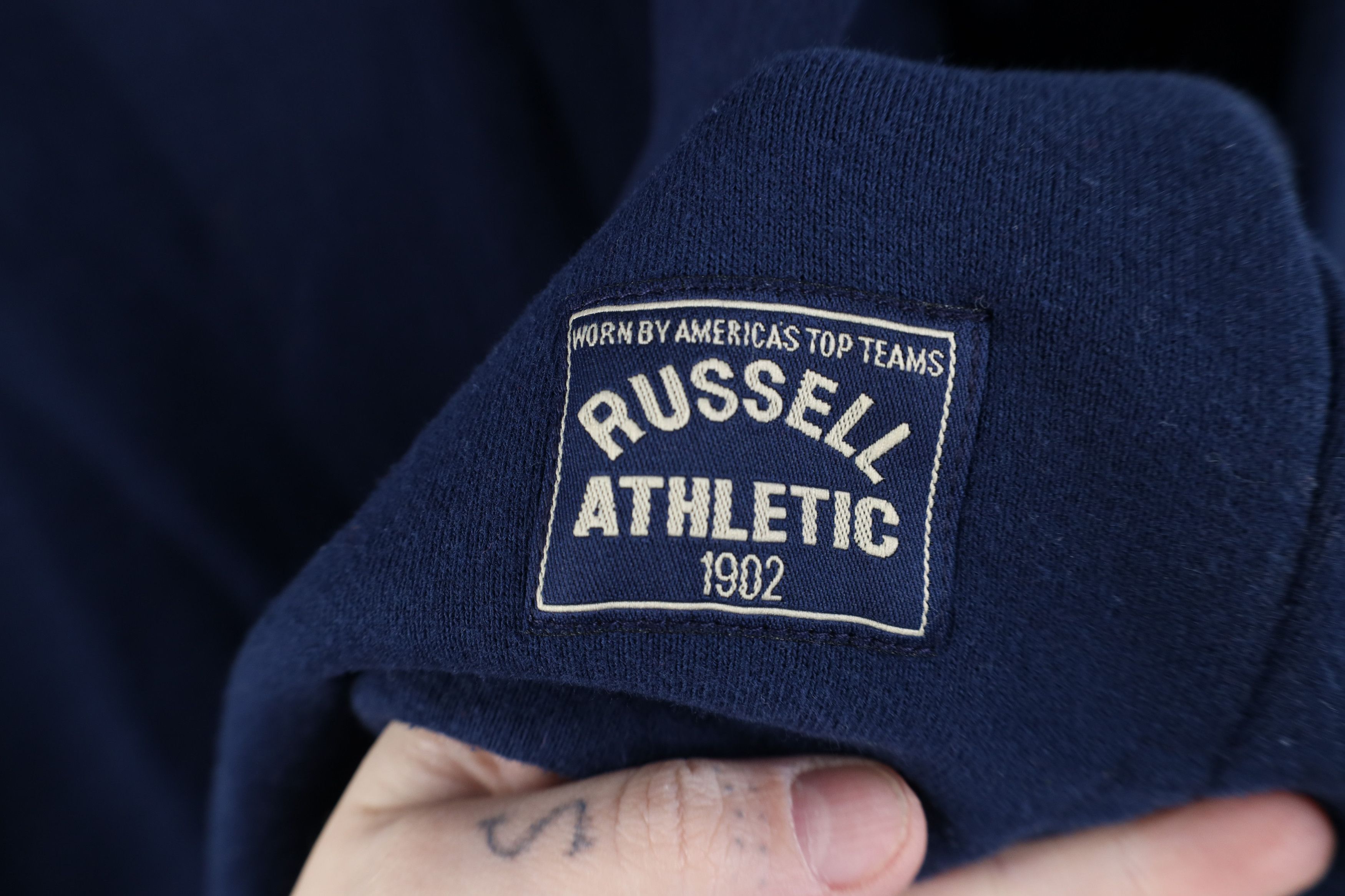 Russell Athletic Vintage 90s Russell Athletic Henley Sweatshirt Blue USA Size US L / EU 52-54 / 3 - 4 Thumbnail