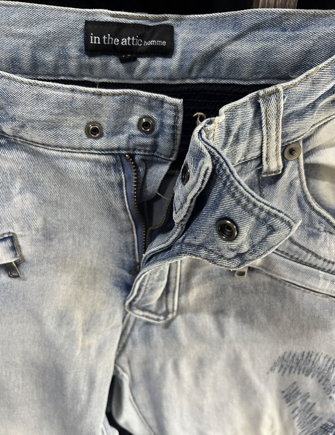 In The Attic 🔥Rare In The Attic Homme Biker Denim Size US 33 - 15 Thumbnail