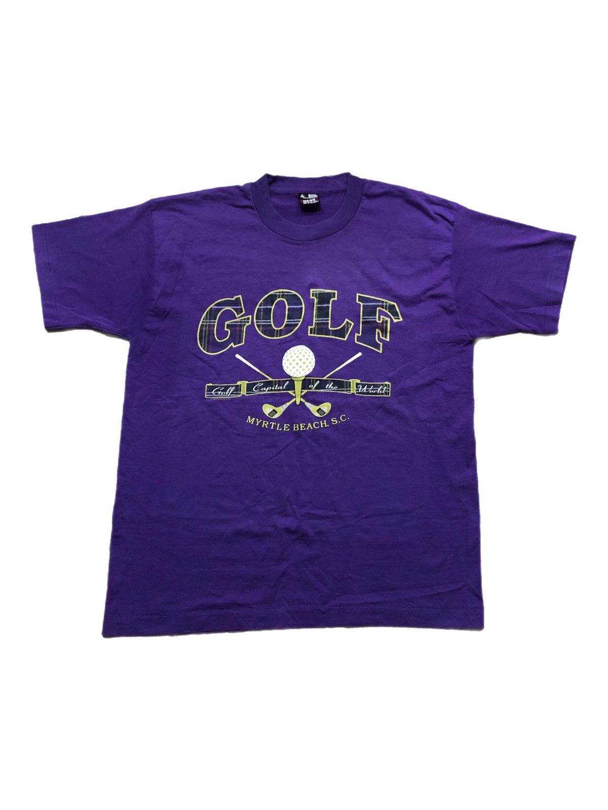 Fruit Of The Loom Vtg 90s Golf Myrtle Beach South Carolina Tourist Tee Size US L / EU 52-54 / 3 - 1 Thumbnail