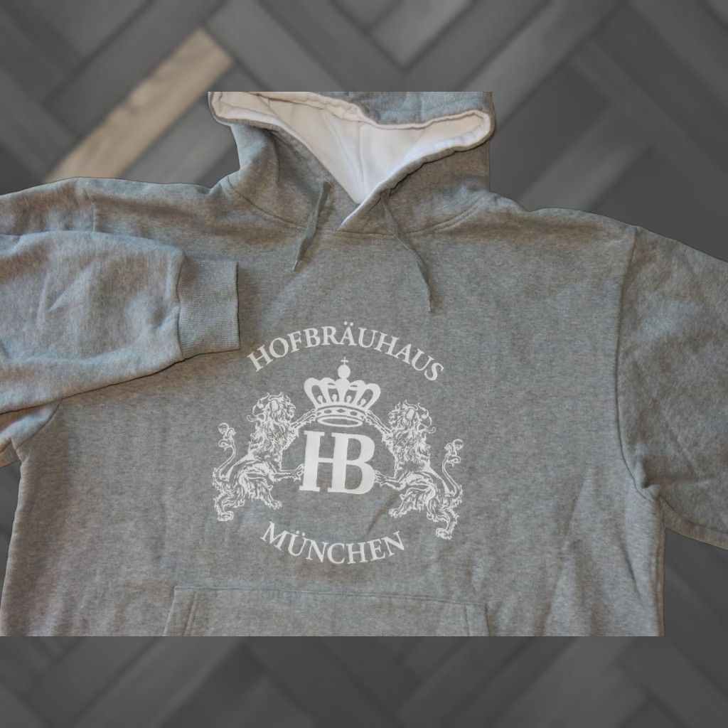 Vintage VINTAGE Hofbrauhaus Men's Hooded Sweater XXL Gray Pullover 80% Cotton 20% Polyester Mens Size US XXL / EU 58 / 5 - 1 Thumbnail