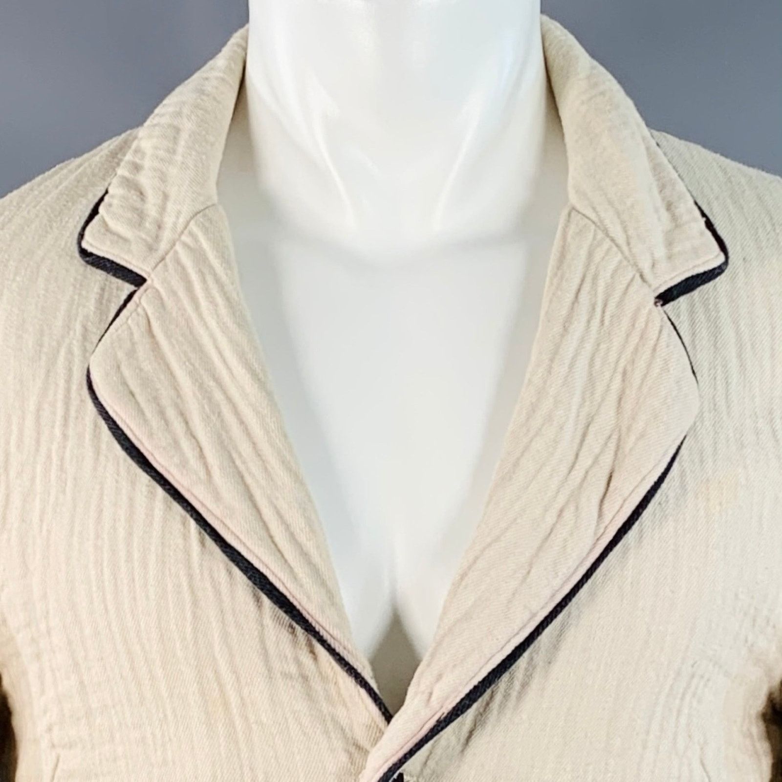 Nice Collective NICE COLLECTIVE Size M Beige Brown Textured Cotton Jacket Size US M / EU 48-50 / 2 - 2 Thumbnail