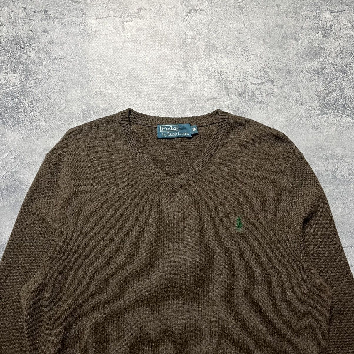 Polo Ralph Lauren Vintage Polo Ralph Lauren Brown Wool Sweater V-Neck Y2K Size US M / EU 48-50 / 2 - 2 Thumbnail