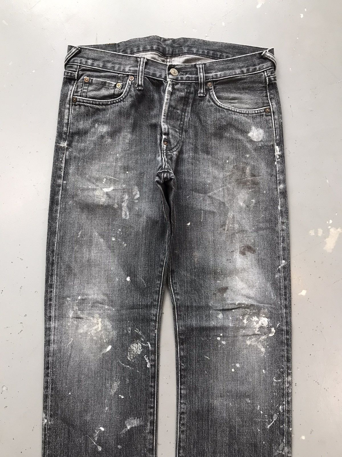 Japanese Brand × Vintage Vintage Evisu inspired salvage paint splatter skinny denim Size US 32 / EU 48 - 5 Thumbnail
