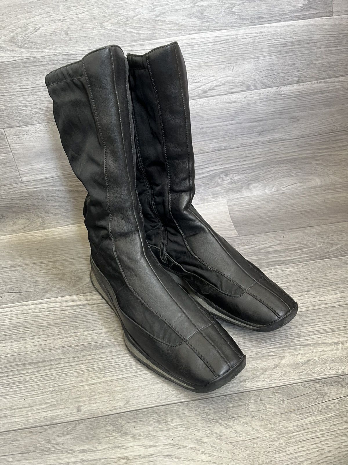 Prada Vintage 90s Prada nylon linea rossa boxing knee high boots Size US 8 / EU 41 - 8 Thumbnail