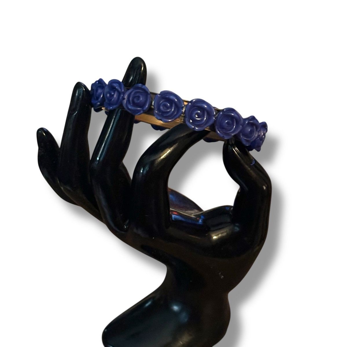 Vintage Vintage blue roses bangle bracelet Size ONE SIZE - 2 Thumbnail