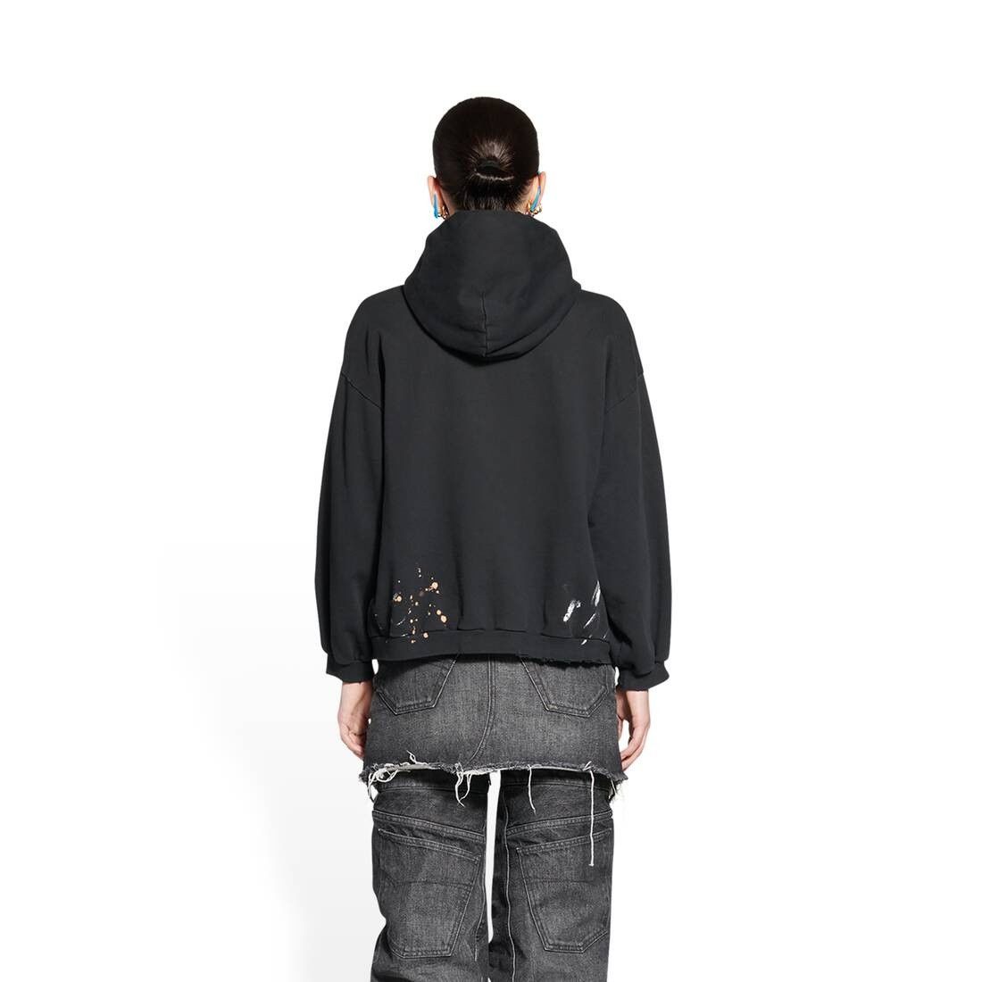 Balenciaga o1mt1gz0924 90/10 Hoodie Small Fit in Black Size XS / US 0-2 / IT 36-38 - 5 Thumbnail