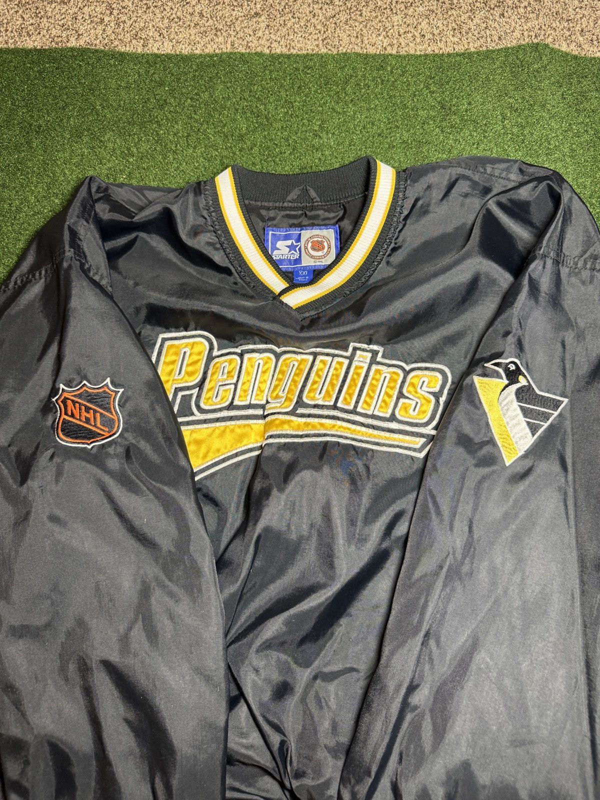 Starter × Vintage Vintage 90s Pittsburgh Penguins Starter Pullover Windbreaker Size US XXL / EU 58 / 5 - 4 Thumbnail