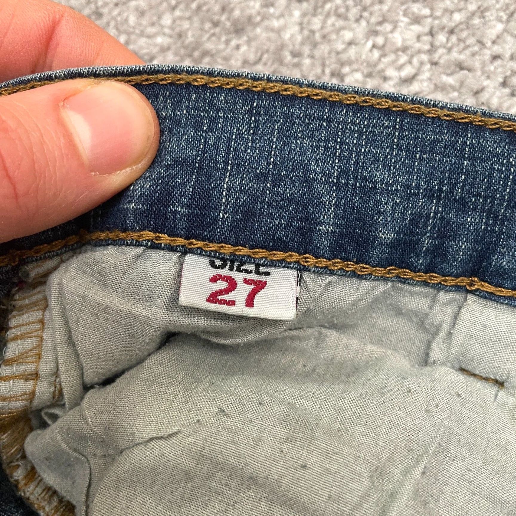 Denime GES Jeans Bootcut Denim Womens 27 Blue Mid Rise Embroidered Pockets 26x27 Casual Regular Size 5-Pocket Design USA Classic Size 27" / US 4 / IT 40 - 6 Thumbnail