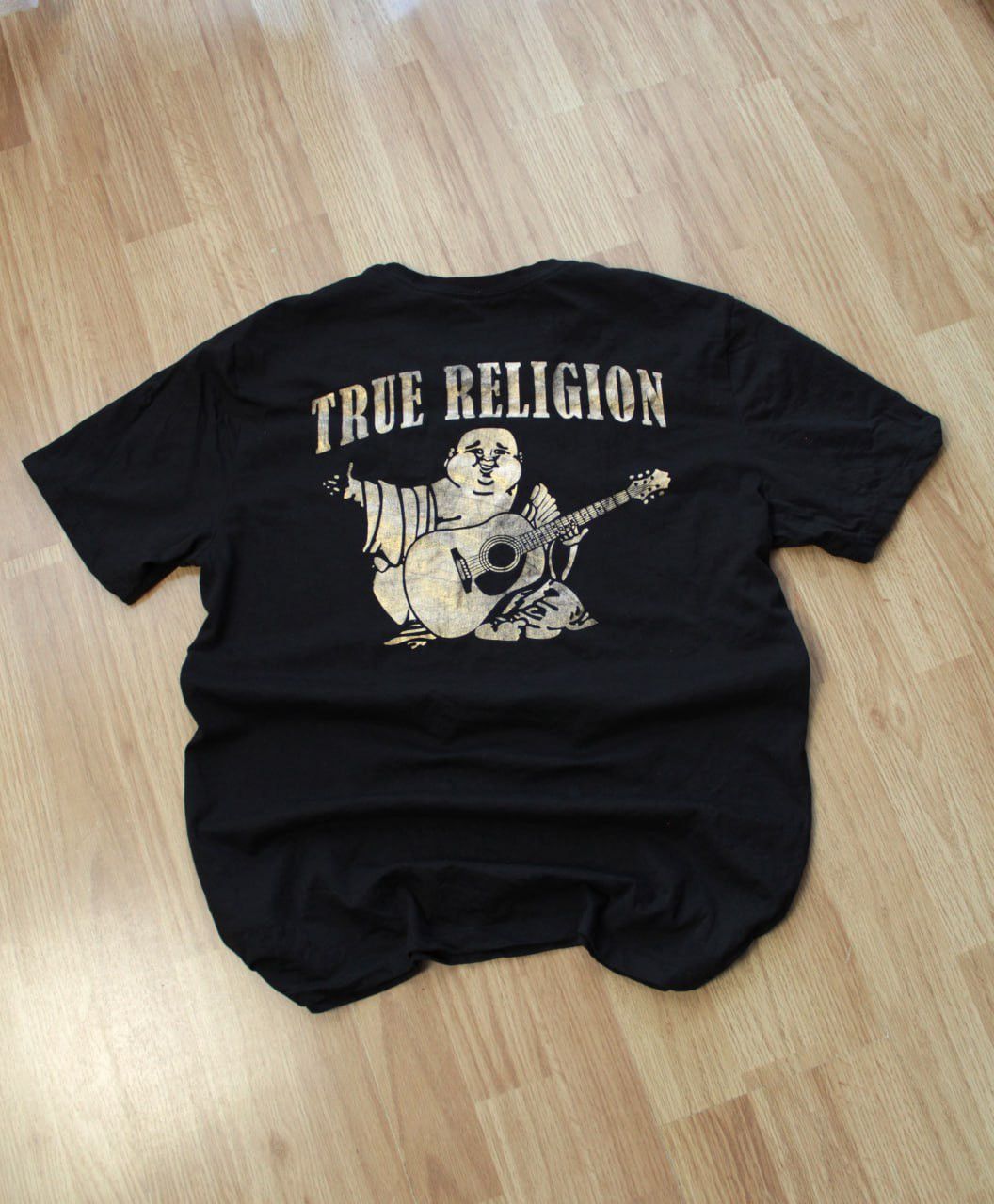 True Religion 🔥 True Religion Vintage Tee Big Logo Faded Black T Shirt Y2K Size US L / EU 52-54 / 3 - 1 Thumbnail