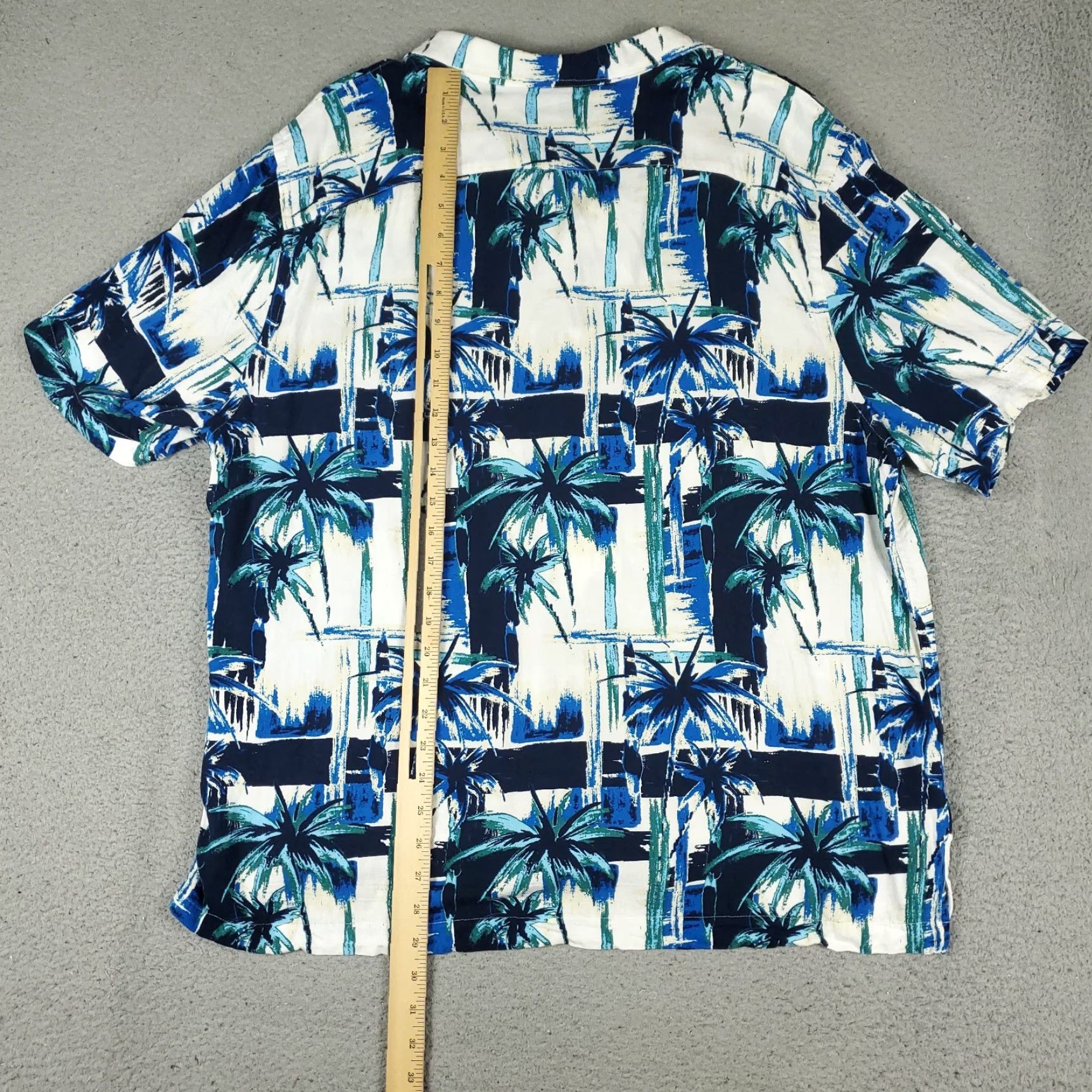 Original Penguin VINTAGE Penguin Shirt Mens 2XL Blue Viscose Camp Collar Button Up Palm Tree Print Size US XXL / EU 58 / 5 - 4 Thumbnail