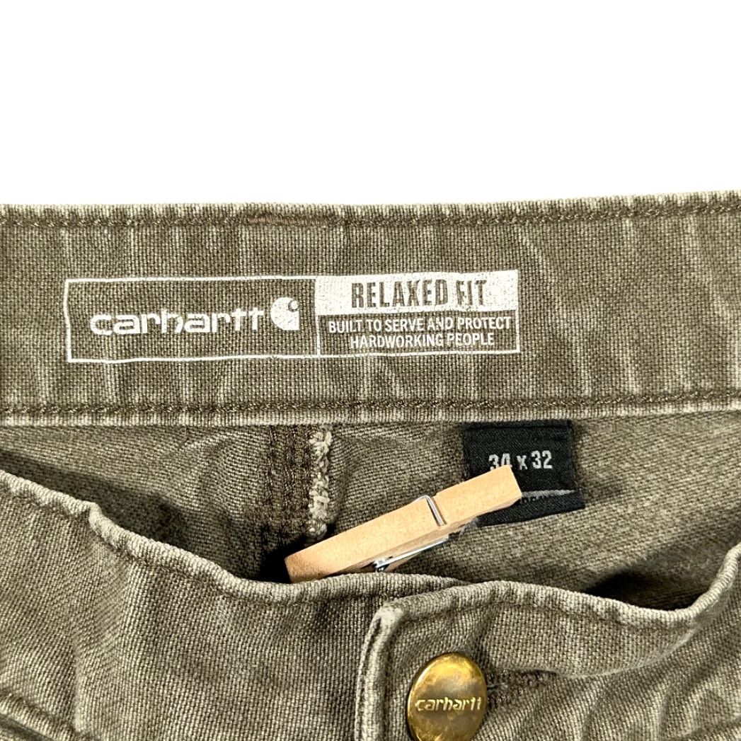 Carhartt Carhartt Pants Mens 34x31 Relaxed Carpenter Workwear Utility Flex Green Brown Canvas Straight 34x31 Mens Size US 34 / EU 50 - 4 Thumbnail