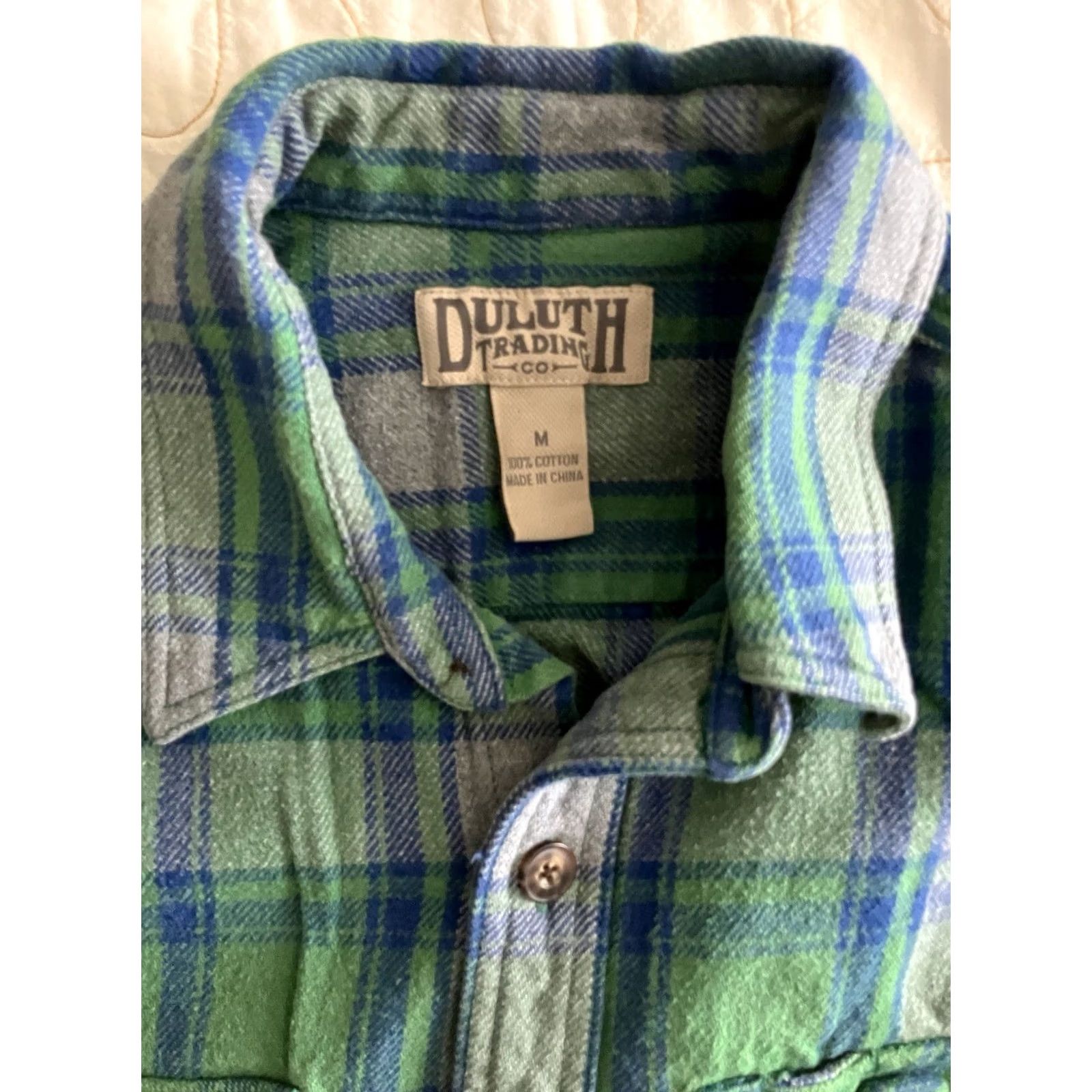 Duluth Trading Company Duluth Trading Co Shirt Men's Medium Blue Plaid Long Sleeve Button Up Size US M / EU 48-50 / 2 - 3 Thumbnail