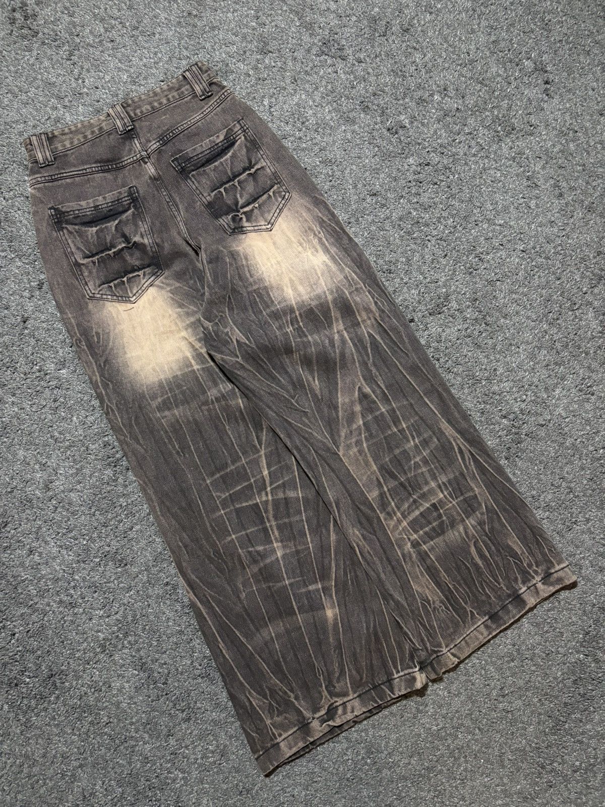 Jean × Vintage Vintage very rare wide super baggy thunder brown jeans Size US 29 - 16 Thumbnail