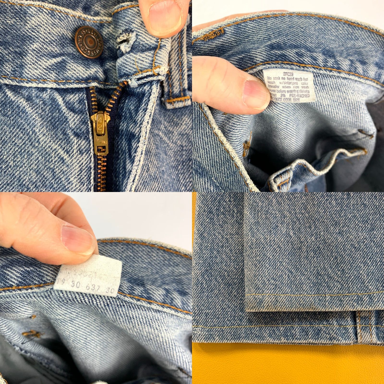 Levi's VINTAGE Levi's Levi Strauss Big E Maroon Tag Altered Jeans 24 x 29.5 Blue 1970s Rockabilly Mens Size 42" / US 20 - 9 Thumbnail