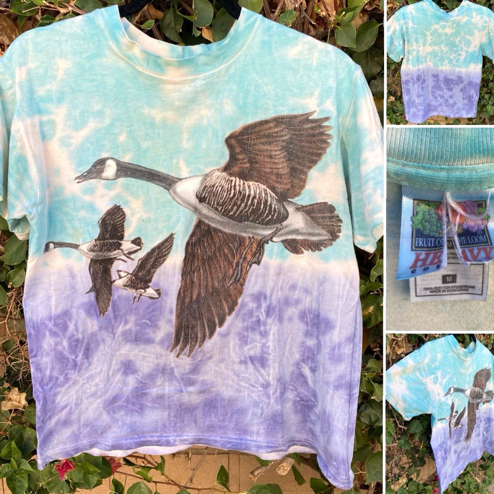 Fruit Of The Loom VINTAGE Canada Goose Graphic Tee Tie Dye T Shirt Worn Size M Nature Tee 90s Size US M / EU 48-50 / 2 - 7 Thumbnail