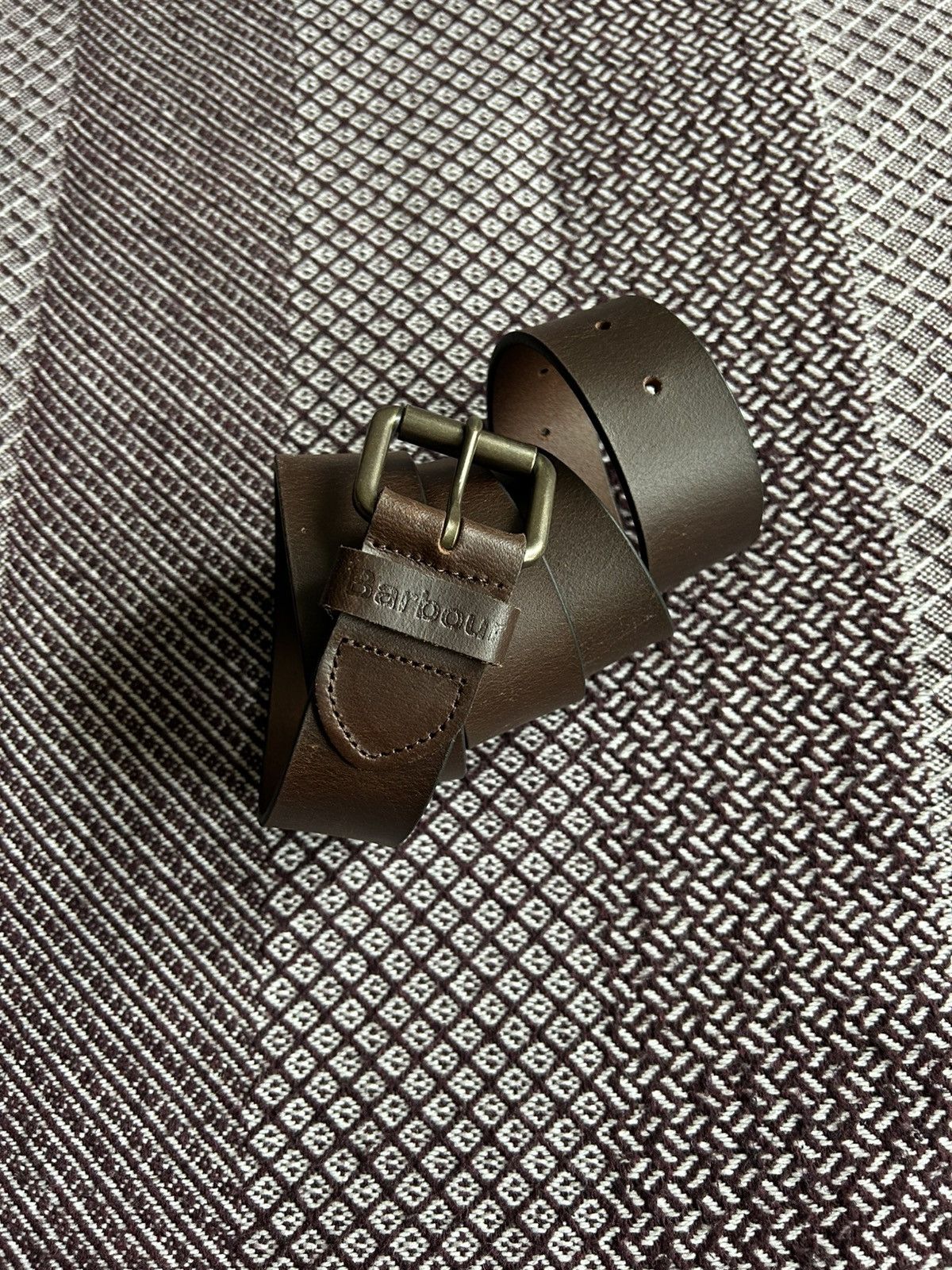 Barbour Vintage Barbour Leather Belt Men Brown Solid Style Size L Size 36 - 2 Thumbnail