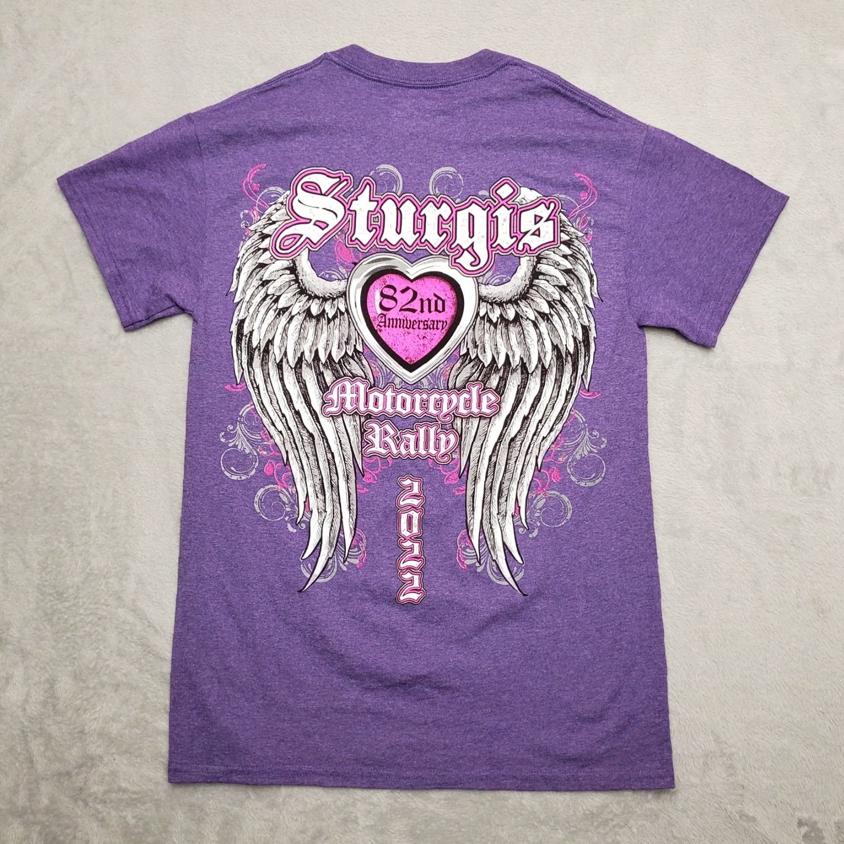 Gildan Sturgis Motorcycle Rally Shirt Adult Small Purple Short Sleeve 2022 82nd Anniver Size US S / EU 44-46 / 1 - 5 Thumbnail