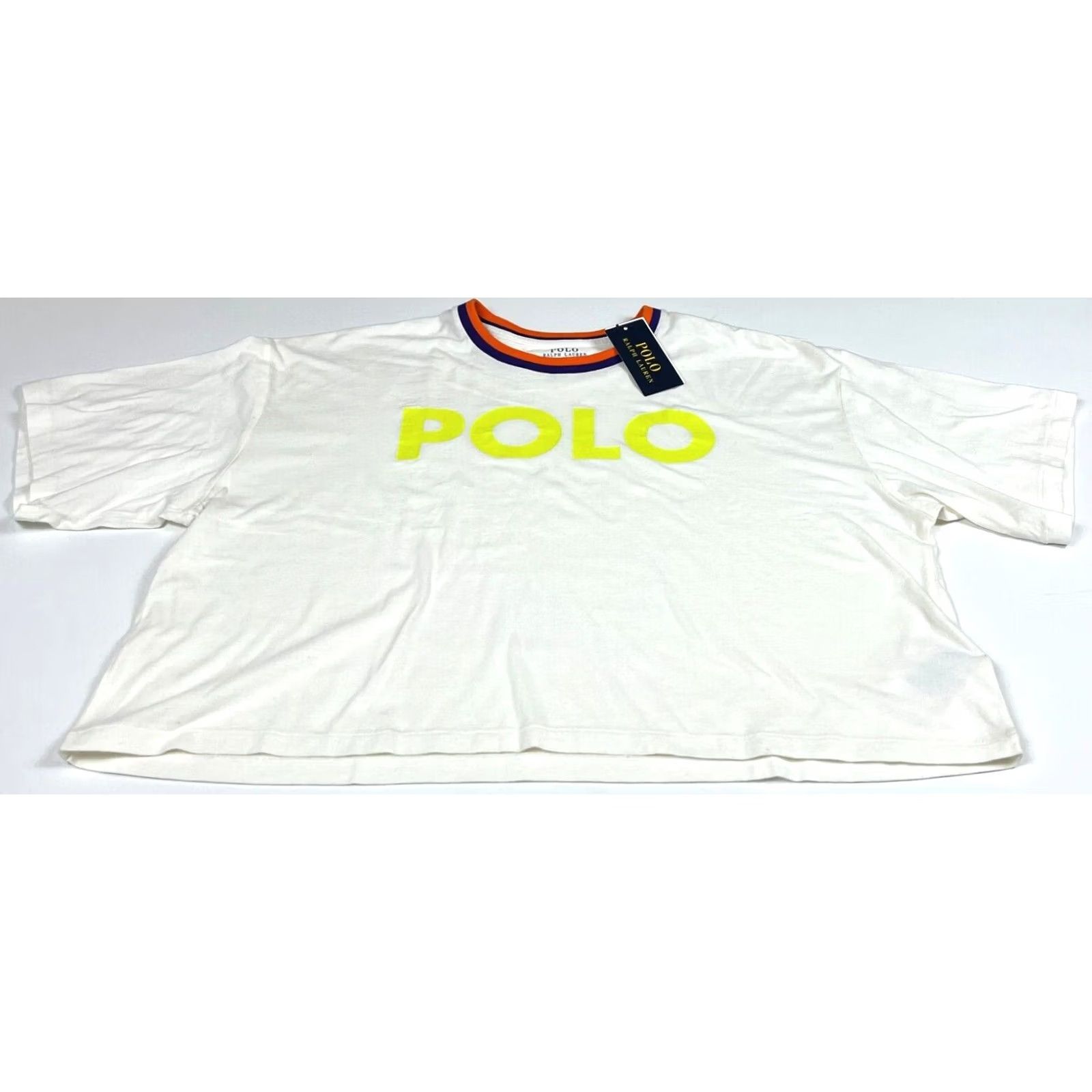 Polo Ralph Lauren NWT Women's Polo Ralph Lauren Cropped T-Shirt Spell Out Sz XL Size XL / US 12-14 / IT 48-50 - 3 Thumbnail