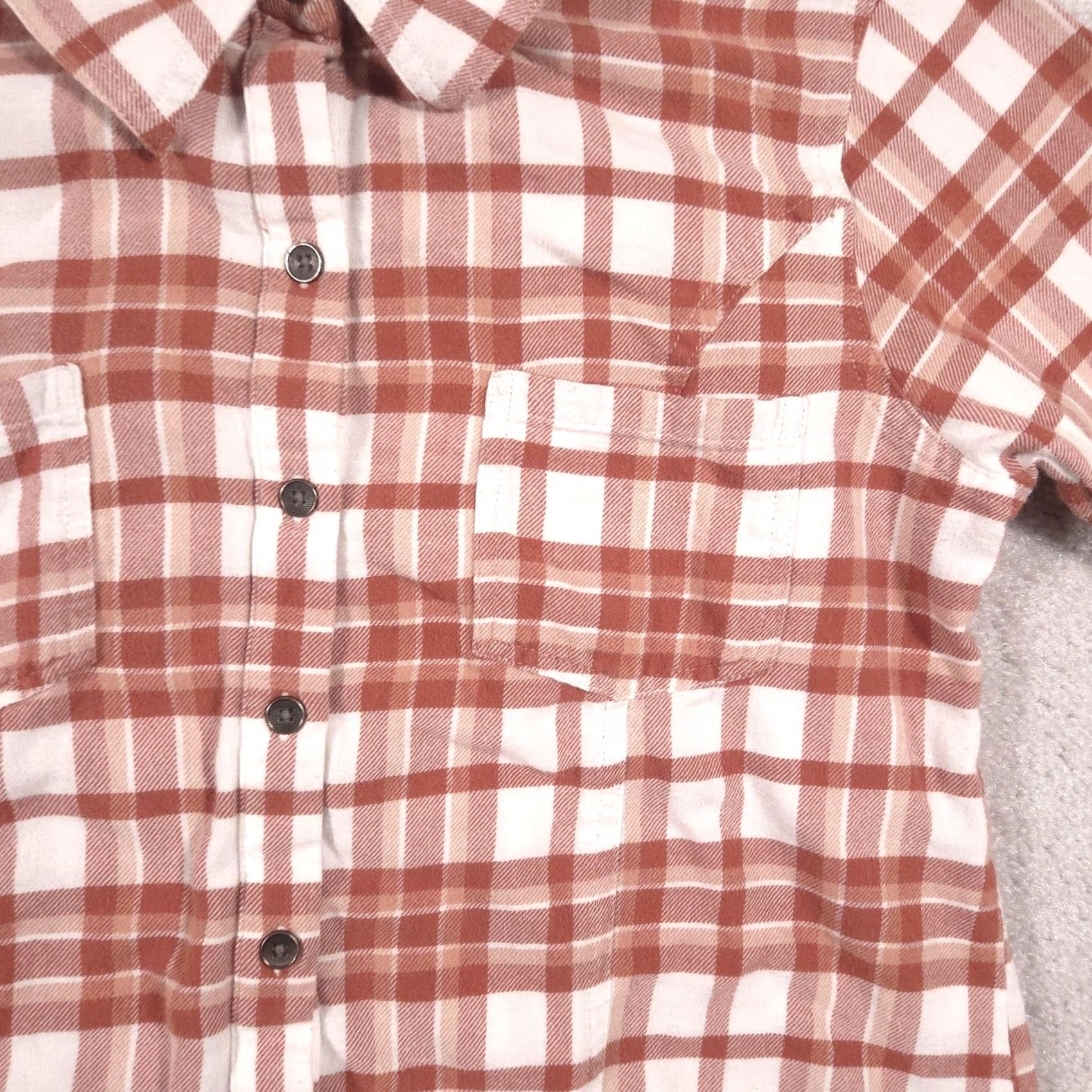 BKE BKE Indio Shirt Womens M Brown Plaid Flannel Button Front Long Sleeve Size M / US 6-8 / IT 42-44 - 4 Thumbnail