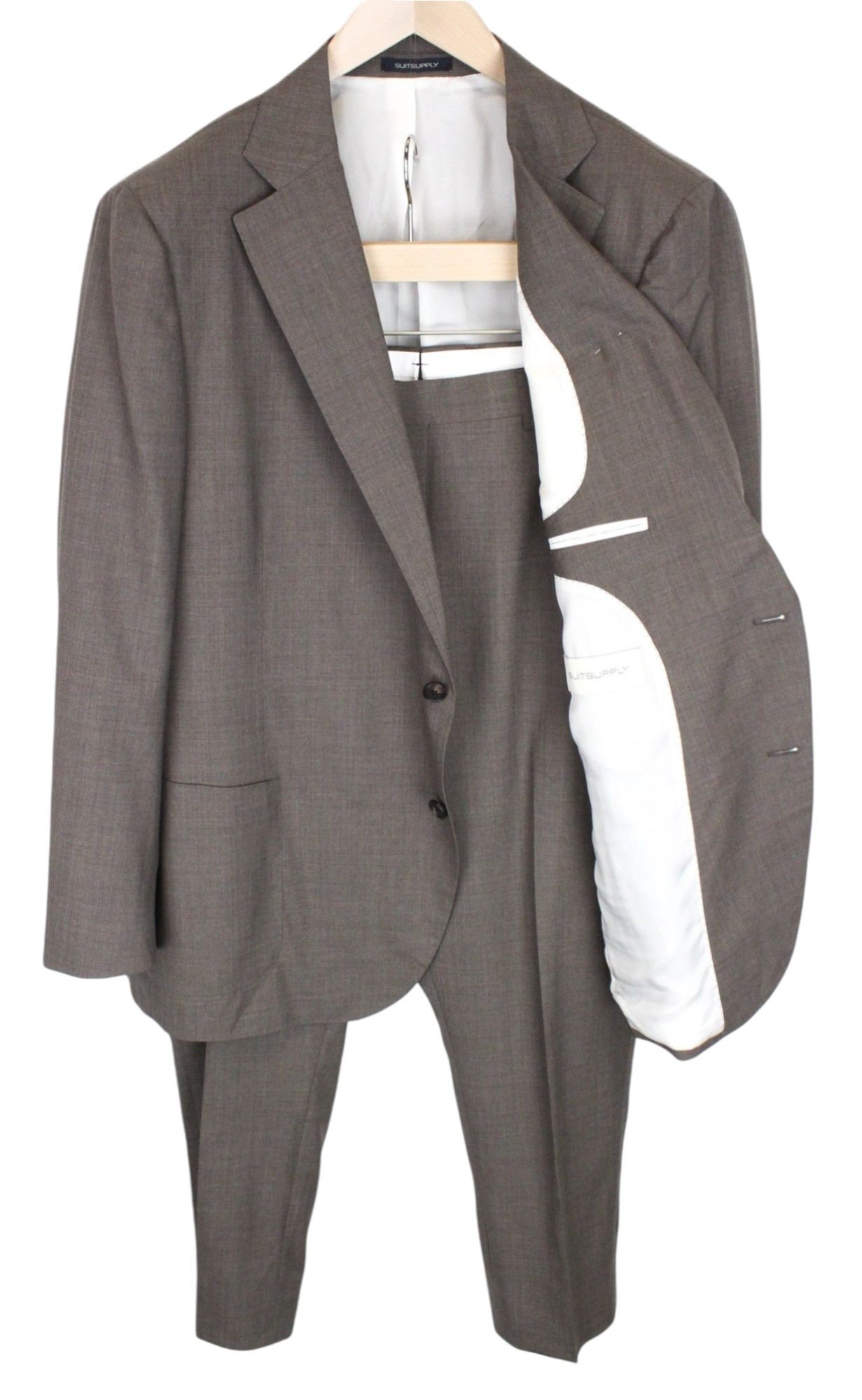 Suitsupply LA SPALLA UK52S Brown Wool Suit 67303 Size 52S - 1 Thumbnail